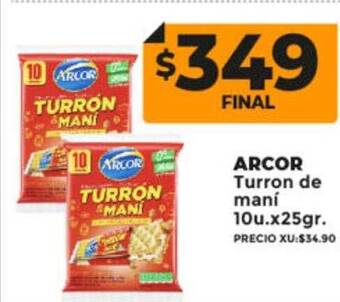 Supermayorista Vital Arcor turron de mani oferta