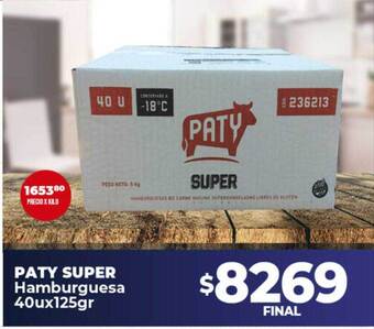 Supermayorista Vital Paty super hamburguesa oferta