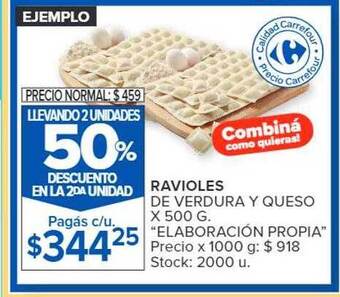 Carrefour Market Ravioles de verdura y queso oferta