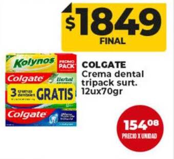 Supermayorista Vital Colgate crema dental oferta