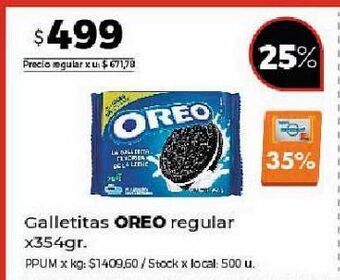 Disco Galletas oreo regular 354g oferta
