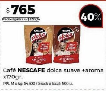 Disco Café nescafé dolca suave + aroma 170g oferta