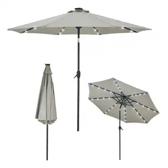 Frávega Sombrilla central kushiro 2,70 mt con luz led con manivela oferta