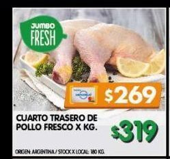 Jumbo Cuarto trasero de pollo fresco oferta