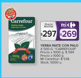 Carrefour Market Yerba mate con palo oferta