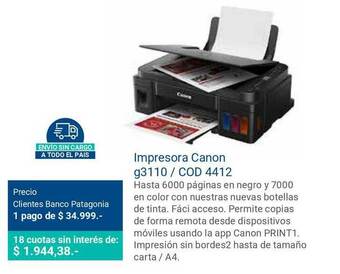 Impresora Canon G3110 Cod 4412