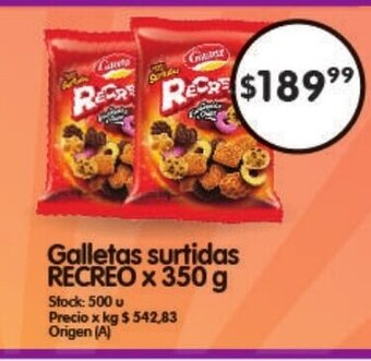 Supermercados Buenos Días Galletas Surtidas Recreo x 350g oferta