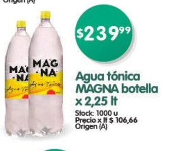 Supermercados Buenos Días Agua Tónica Magna Botella x 2.25lt oferta