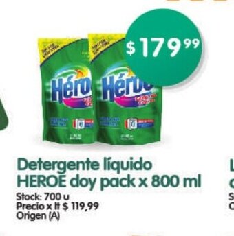 Supermercados Buenos Días Detergente Líquido Heroe Doy Pack x 800ml oferta