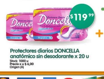 Supermercados Buenos Días Protectores Diarios Doncella Anatómico Sin Desodorante x 20u oferta