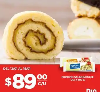 Supermercados DIA Pionono Salado / Dulce Dia x 300g oferta