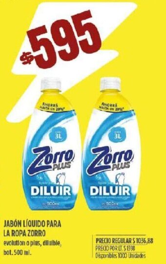 Supermercados Vea Jabón Líquido Para La Ropa Zorro oferta