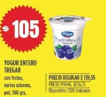 Supermercados Vea Yogur Entero Tregar oferta