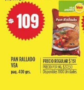 Supermercados Vea Pan Rallado Vea oferta