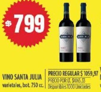 Supermercados Vea Vino Santa Julia oferta