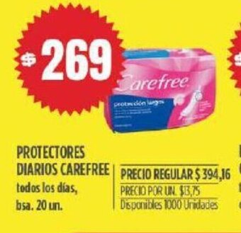 Supermercados Vea Protectores Diarios Carefree oferta