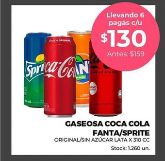 Supermercados Tadicor Daseosa Coca Cola Fanta/Sprite oferta