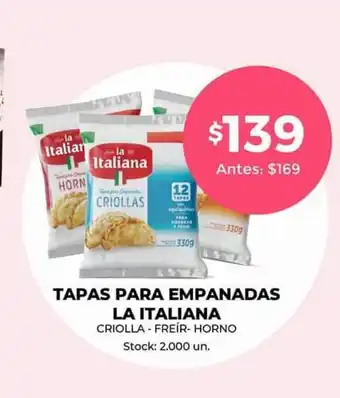 Supermercados Tadicor Tapas Para Empanadas La Italiana oferta