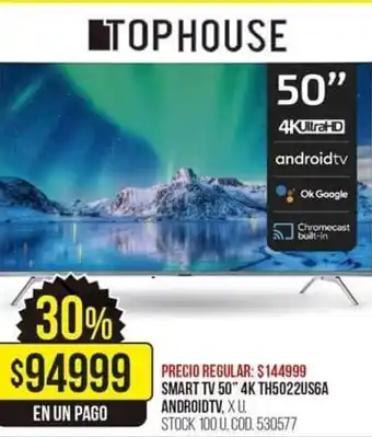 Coto Smart TV 50" 4K TH5022US6A Android TV oferta