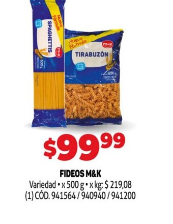 Makro Fideos M&K oferta