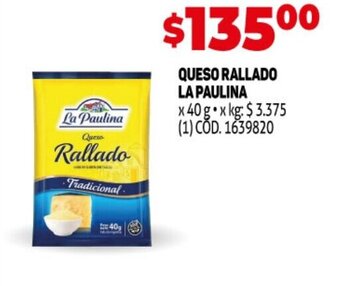 Makro Queso Rallado La Paulina oferta
