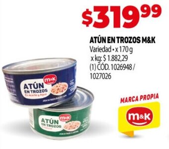 Makro Atún En Trozos M&K oferta