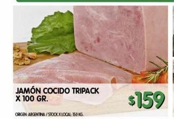 Jumbo Jamón cocido tripack x 100 gr oferta