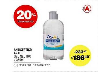 Atomo Conviene Antiséptico Aval Gel Neutro x 350ml oferta