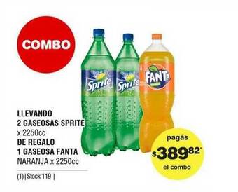 Atomo Conviene Llevando 2 Gaseosas Sprite De Regalo 1 Gaseosa Fanta oferta