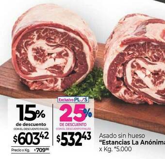 La Anonima Asado Sin Hueso oferta