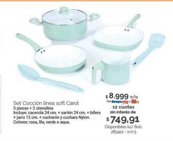 Cooperativa Obrera Set Cocción Linea Soft Carol oferta