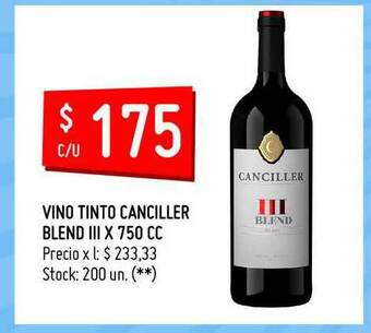 Walmart Vino Tinto Canciller Blend III X 750 Cc oferta