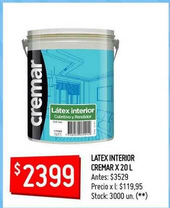 Latex Interior Cremar X 20L