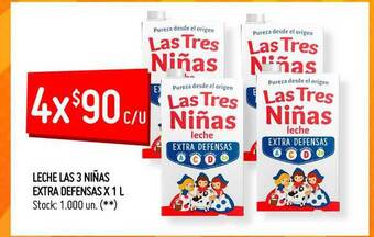 Walmart Leche Las 3 Niñas Extra Defensas X 1L oferta