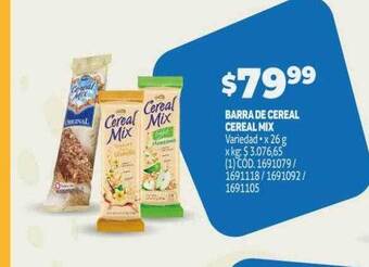Makro Barra de cereal cereal mix oferta