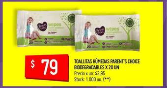 Walmart Toallitas Húmedas Parent's Choice Biodergradables X 20 Un oferta