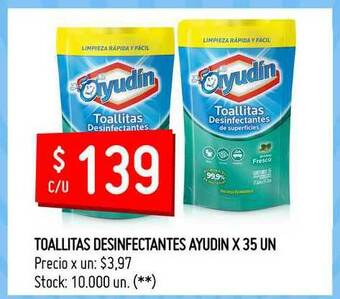 Walmart Toallitas Desinfectantes Ayudin X 35 Un oferta