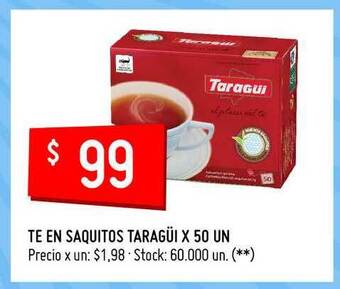 Walmart Te En Saquitos Taragüi X 50 Un oferta