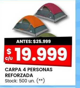 Changomas Carpa 4 personas reforzada oferta