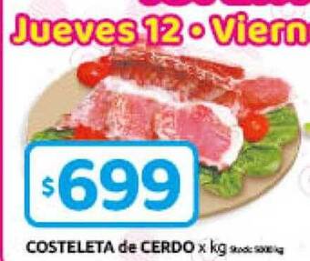 Cordiez Costeleta de cerdo x kg oferta