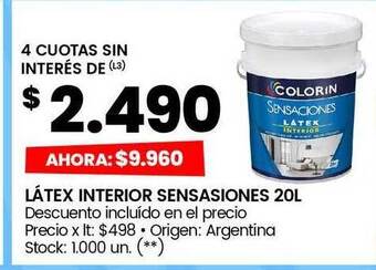 Changomas Látex interior sensasiones 20l oferta