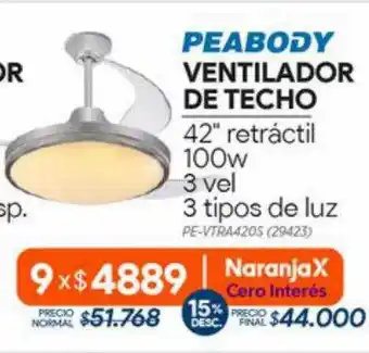 Peabody ventilador de techo 42