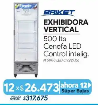 Briket exhibidora vertical 500 its cenefa led control intelig.