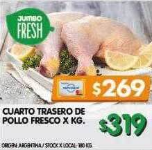 Jumbo Cuarto trasero de pollo fresco x kg oferta