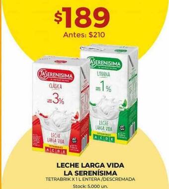 Super MAMI Leche larga vida la serenisima oferta