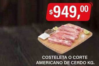 Supermercados Damesco Costeleta o corte americano de cerdo oferta