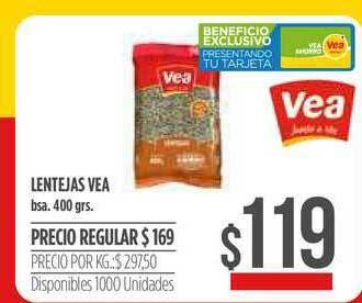 Supermercados Vea Lentejas Vea 400 grs oferta