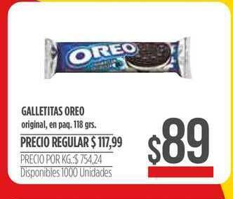 Supermercados Vea Galletitas Oreo 118 grs oferta