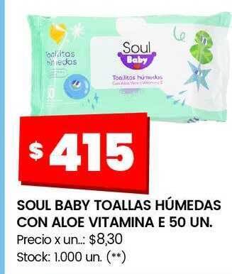 Changomas Soul baby toallas húmedas con aloe vitamina e 50 un. oferta