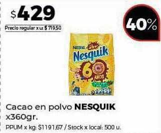 Disco Cacao en polvo nesquik oferta